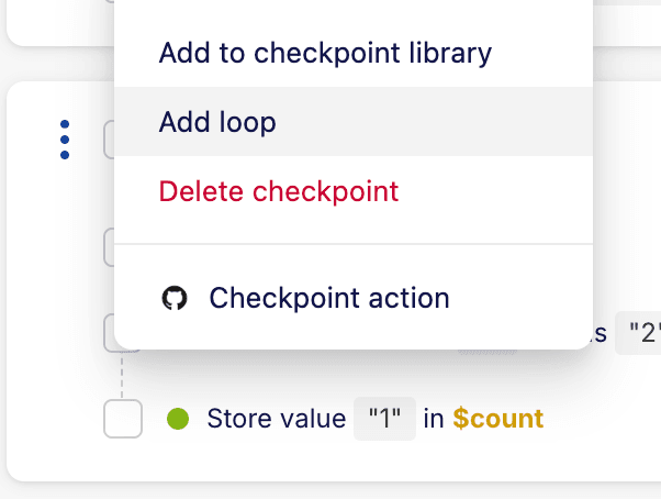 add loop via checkpoint settings