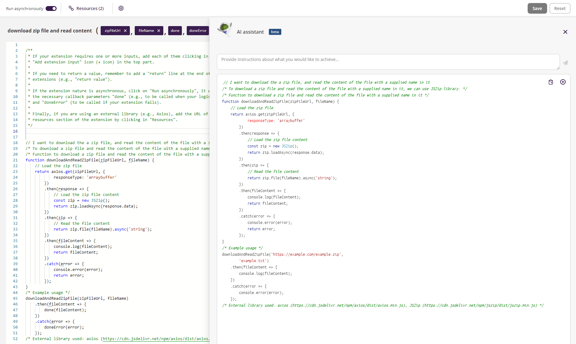 Next gen AI Extension Assistant