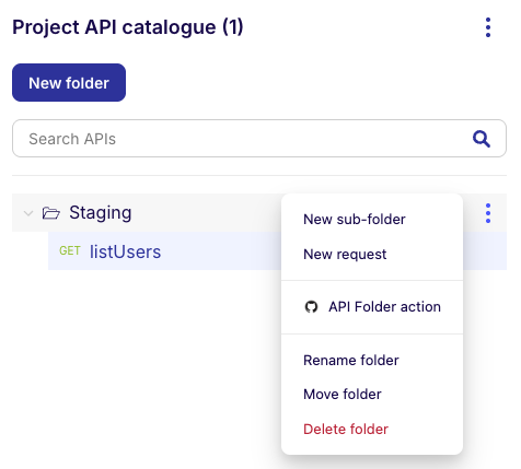 API test delete folder