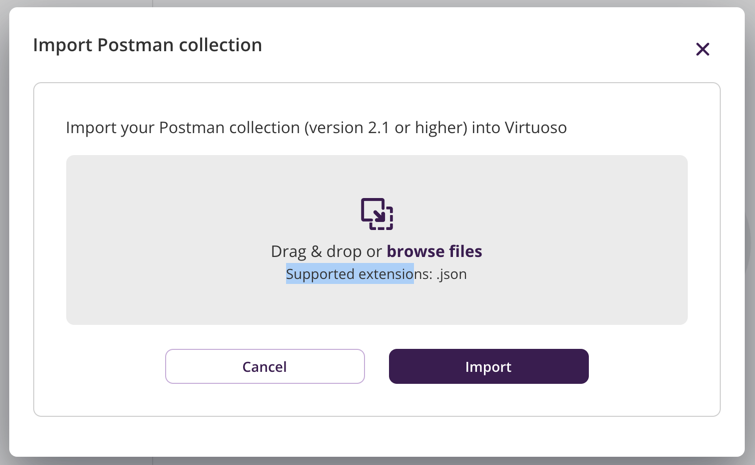 API test import Postman collection