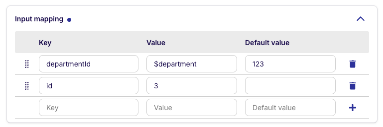 API test input mapping