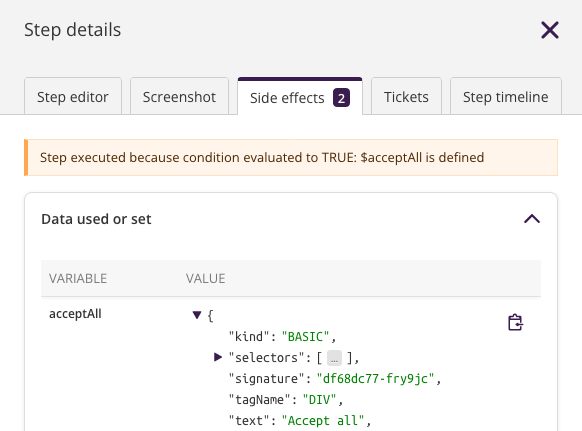 Conditional execution side effects