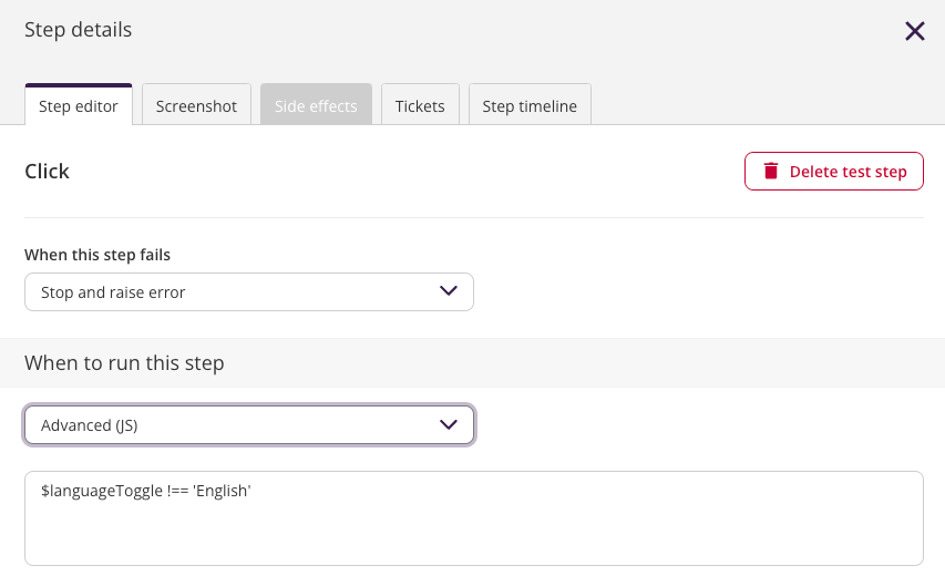 Conditional step execution - Advanced (JS)