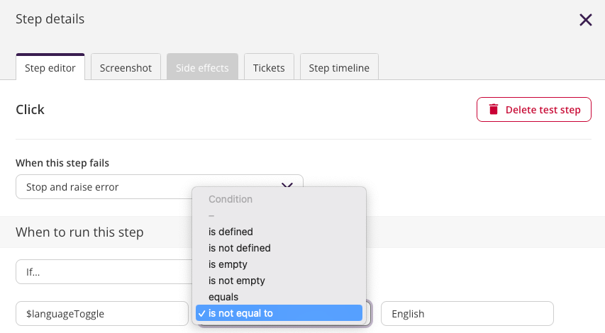 Conditional step execution - If...