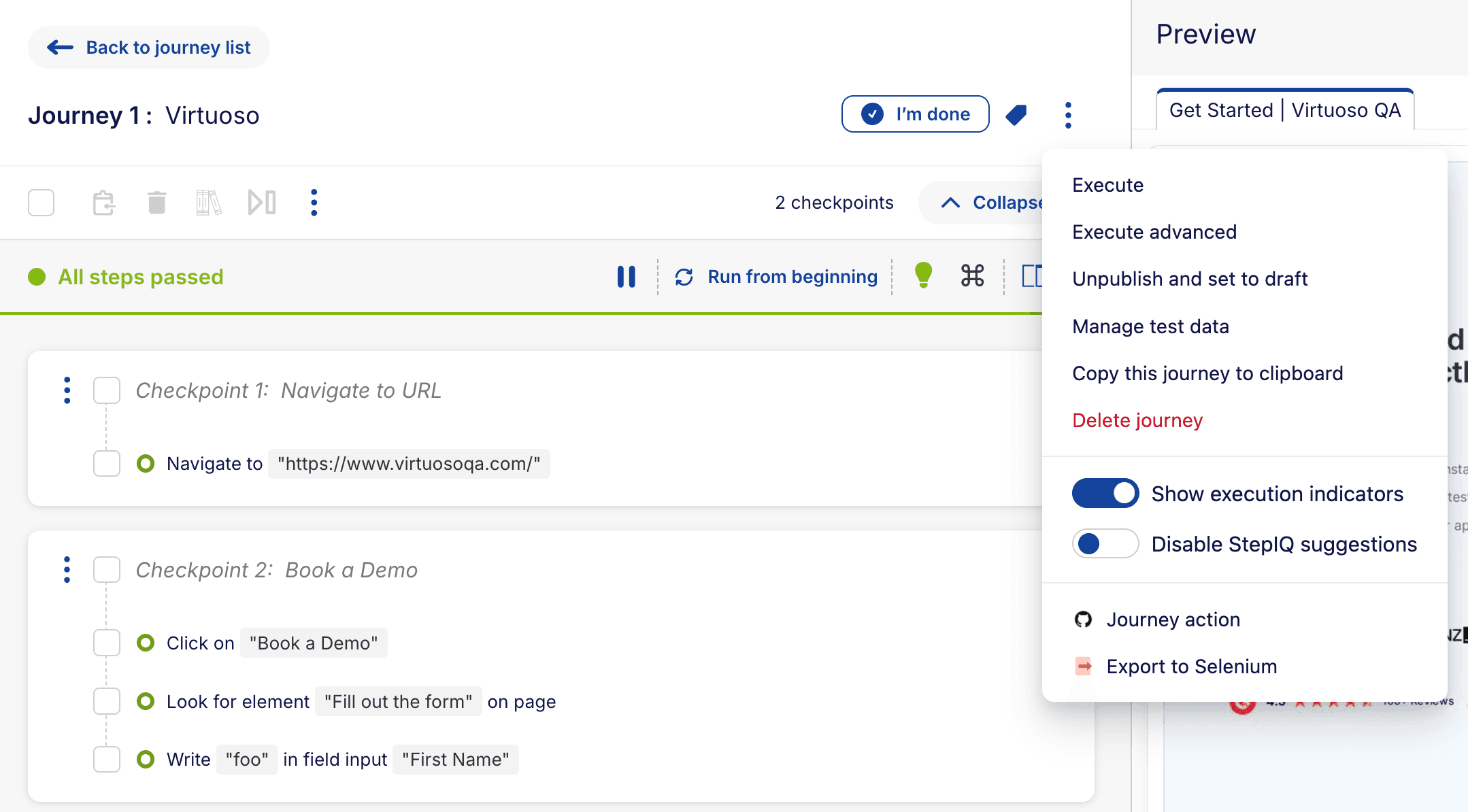 Disable StepIQ suggestions option