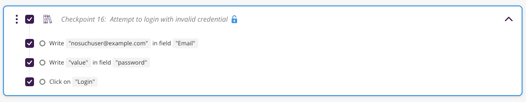 Editable library checkpoint visual representation