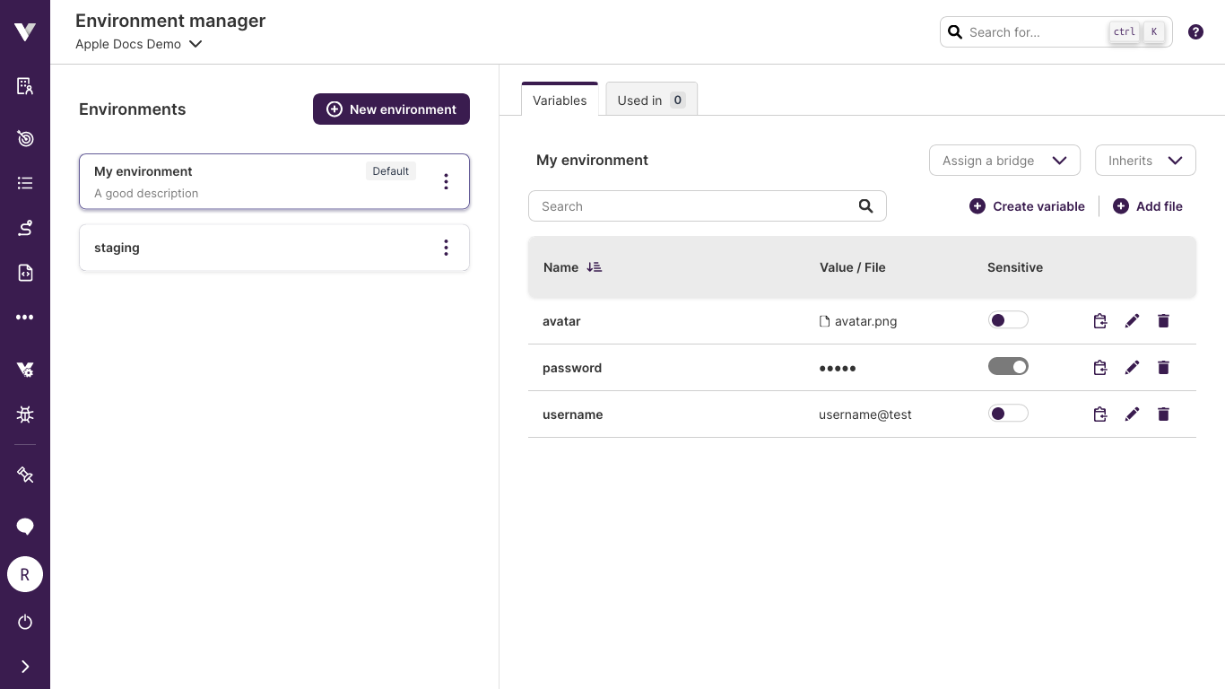 Environments copy and sorting