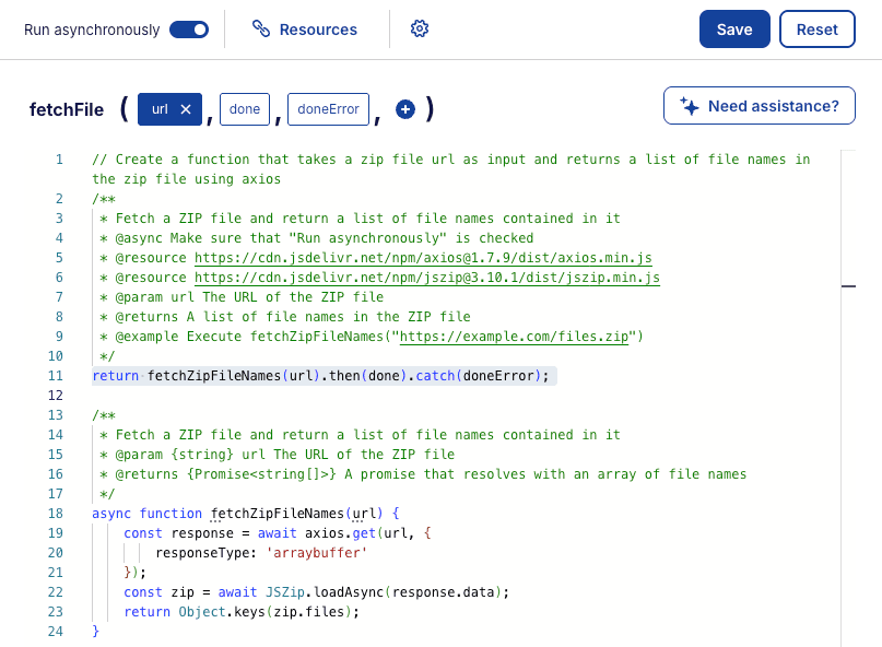 Returning the result