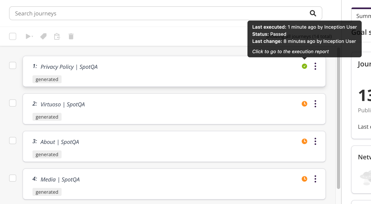 Executing tests - Launched execution