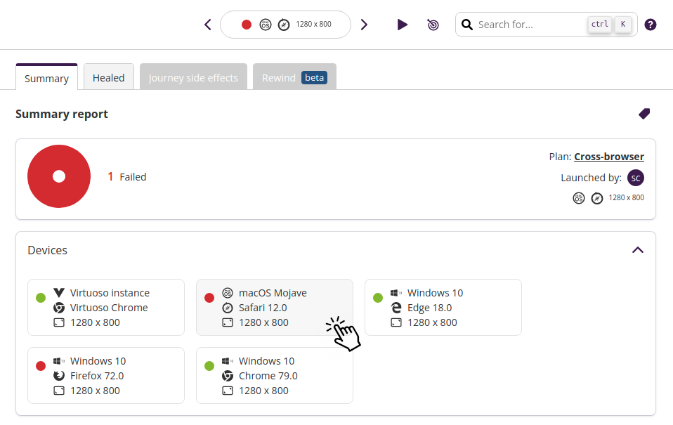 Execution report - device hive