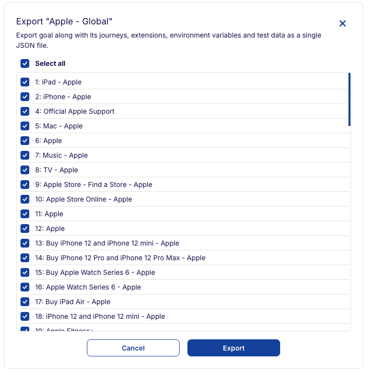 Export goal