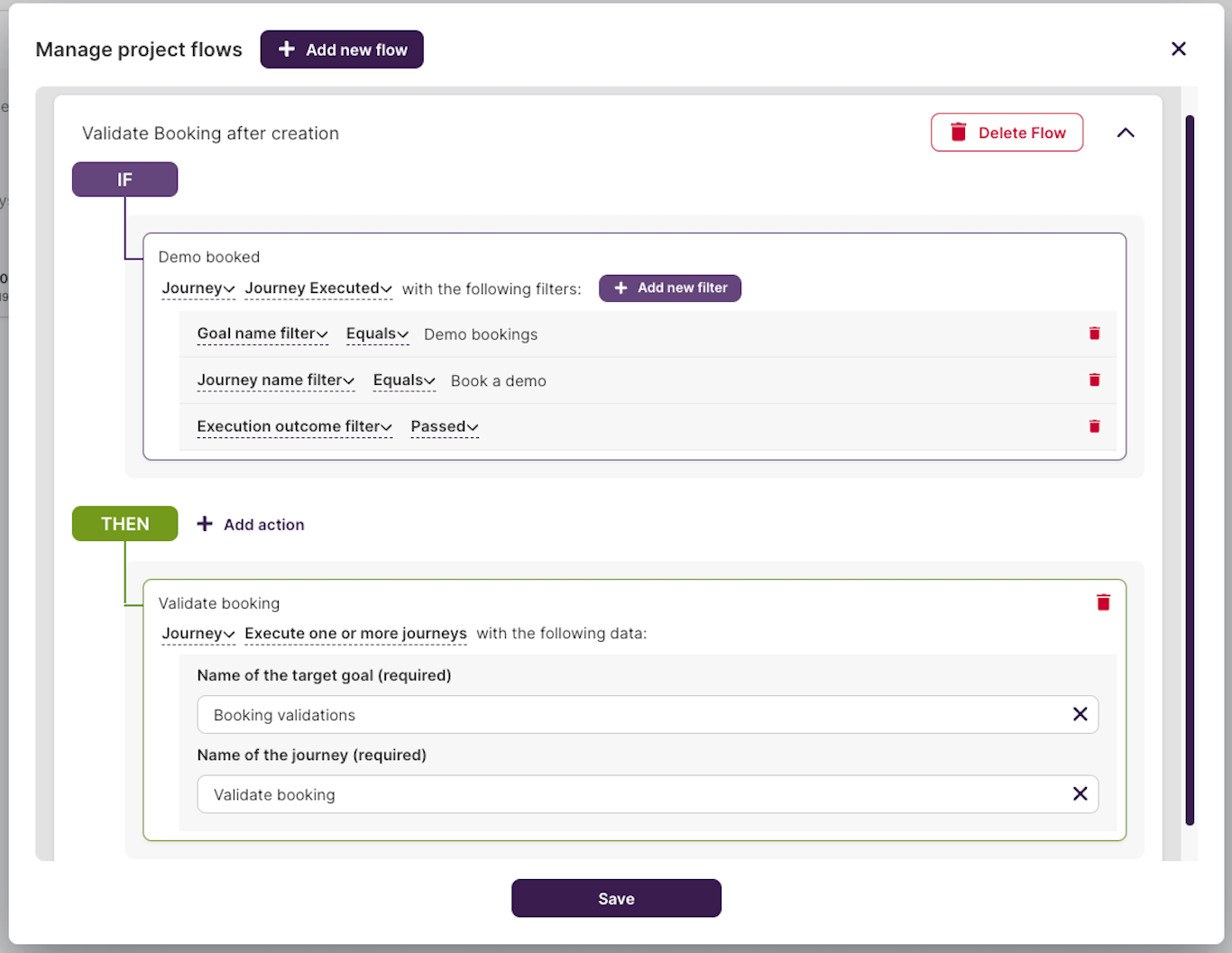 Flow - Example flow - Demo booking