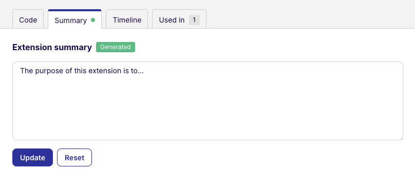 Extension Summary