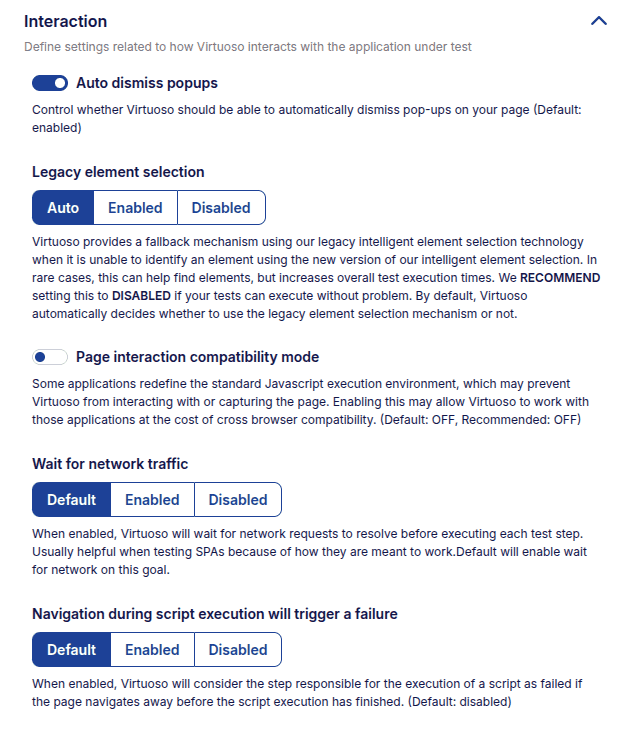 Goal settings - interaction