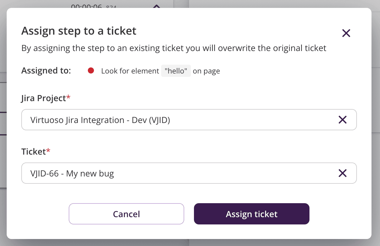 Assign Jira issue form