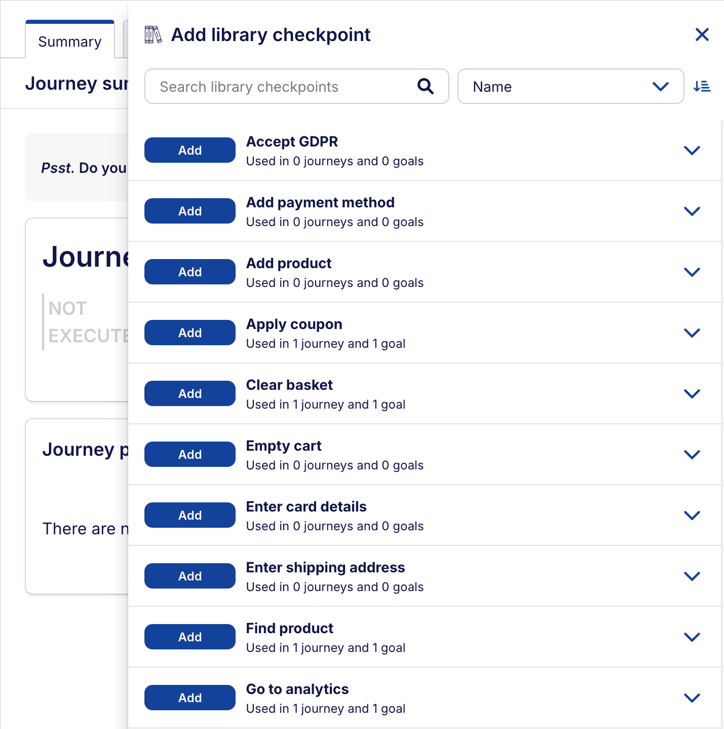List of existing library checkpoints to add