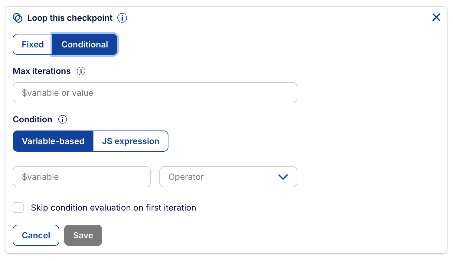 loop mode conditional