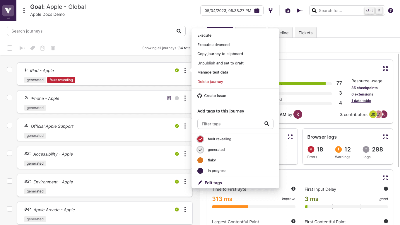 Open issue - Context menu action
