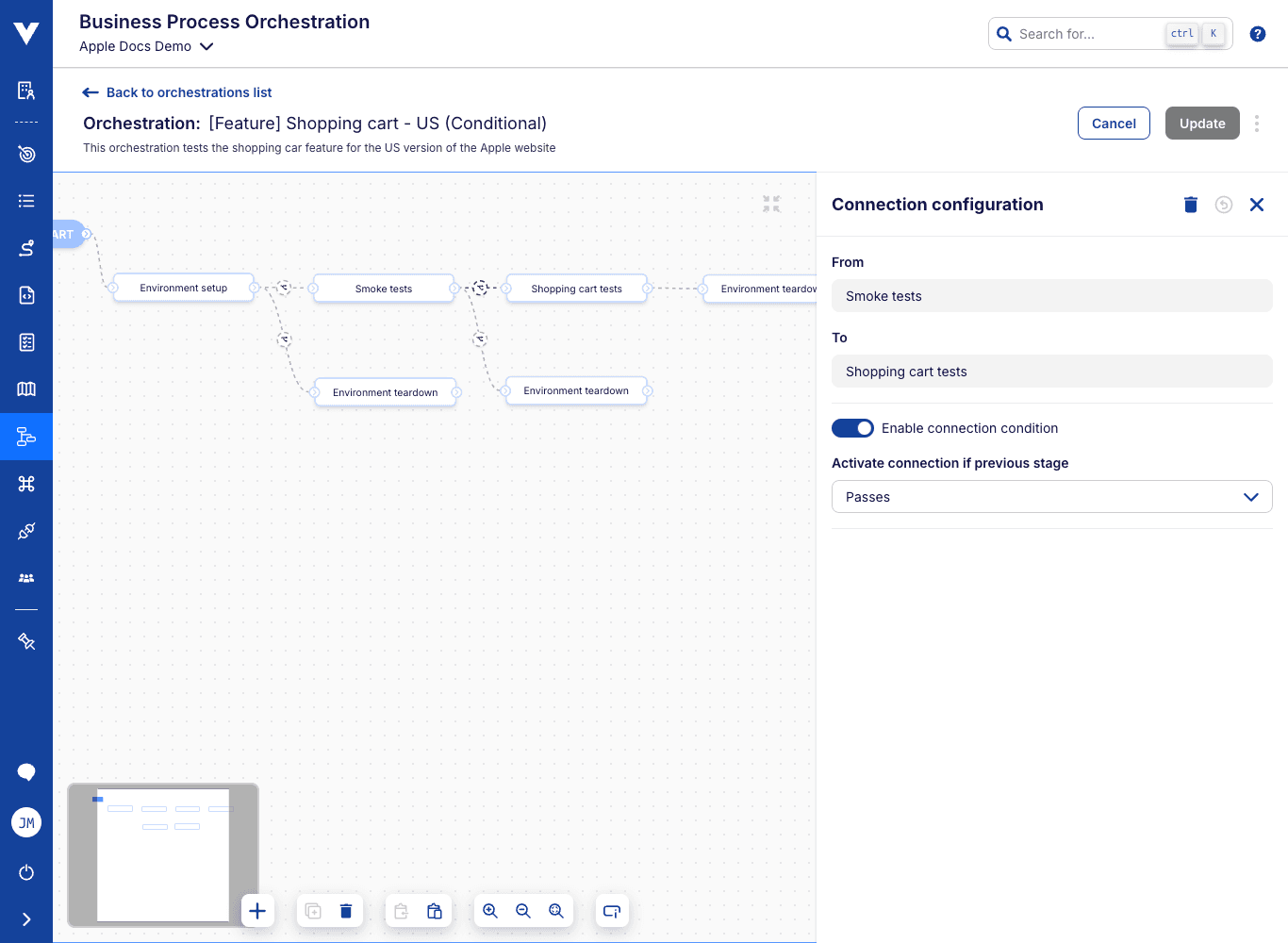 Orchestration connection - conditions