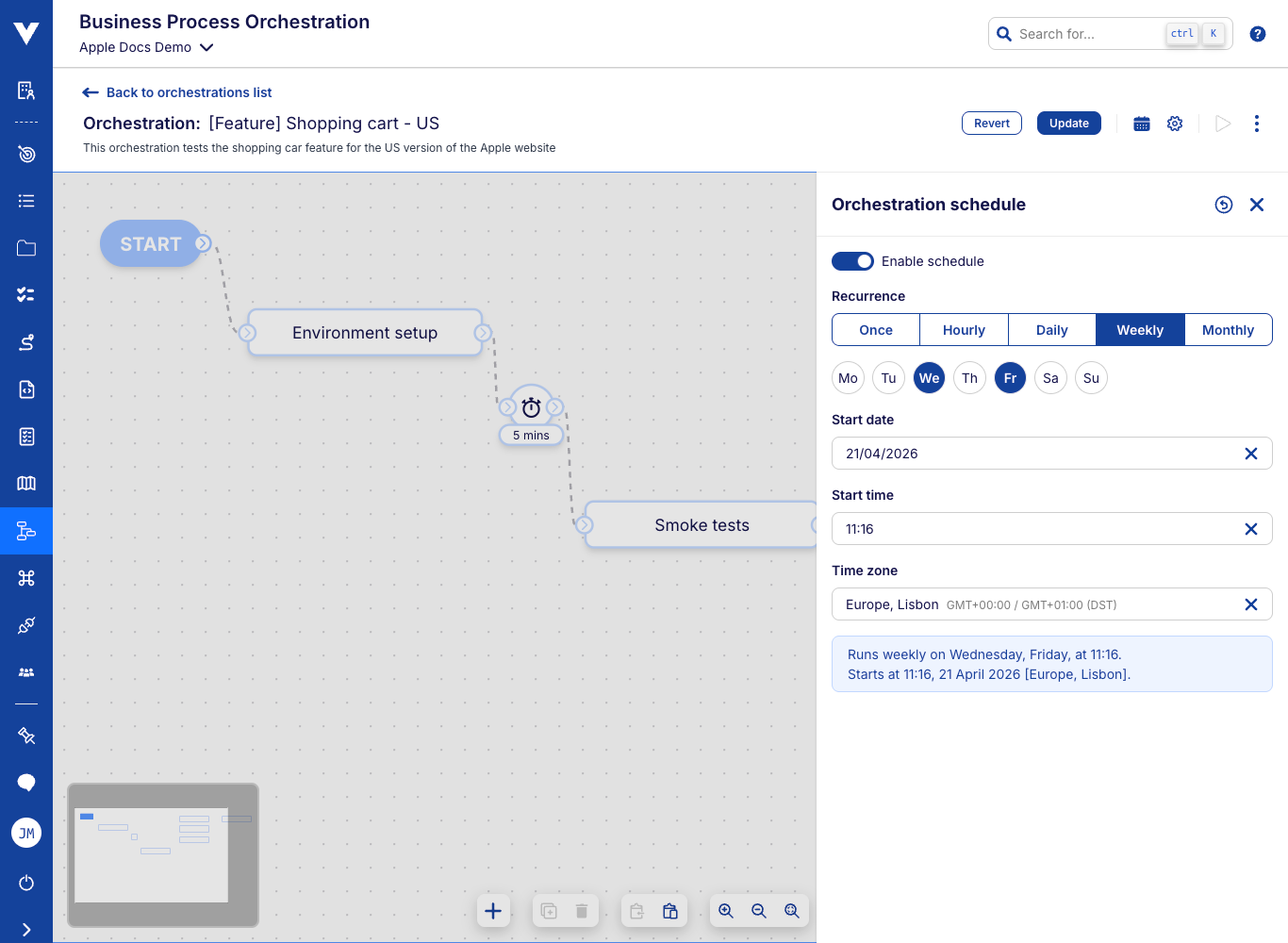 Orchestration schedule