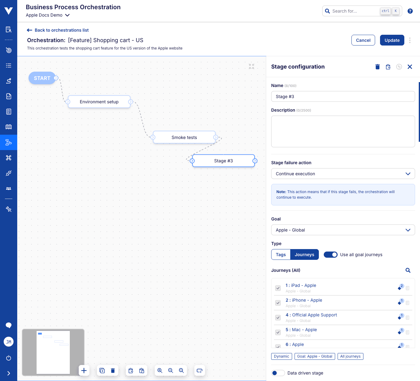 Orchestration stage edit - journeys