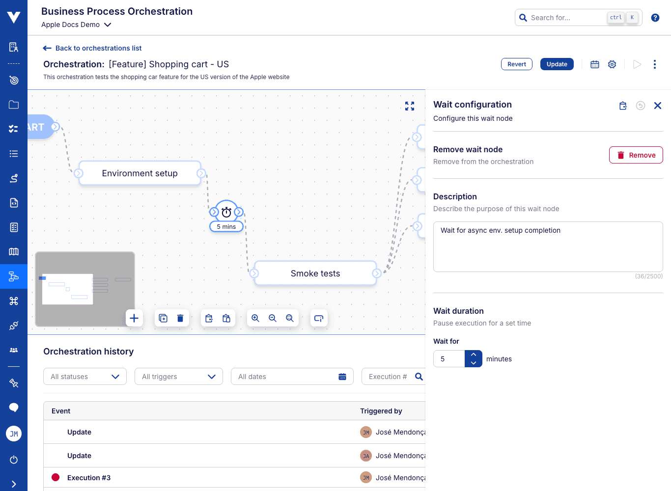 Orchestration wait node