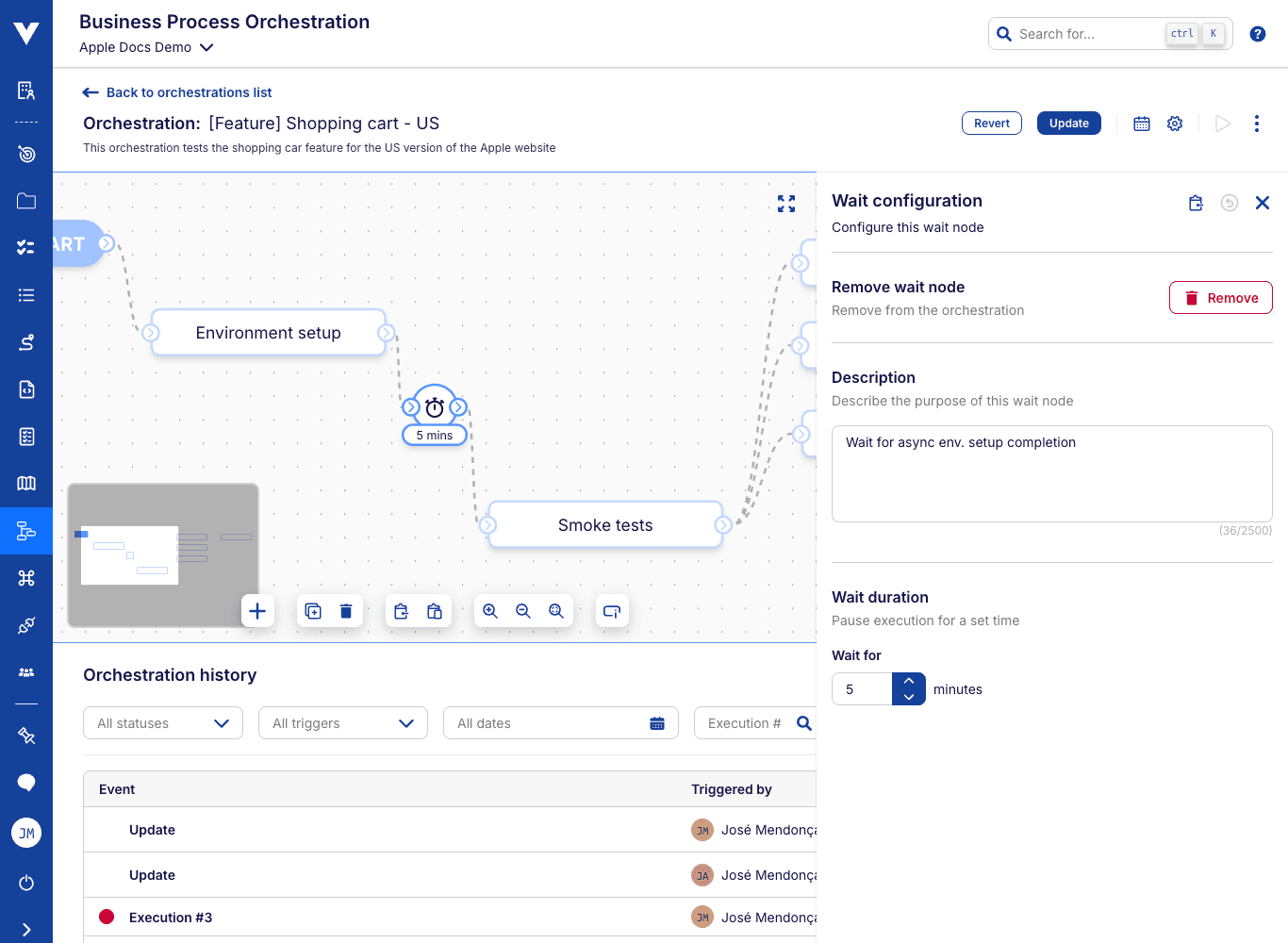 Orchestration wait node