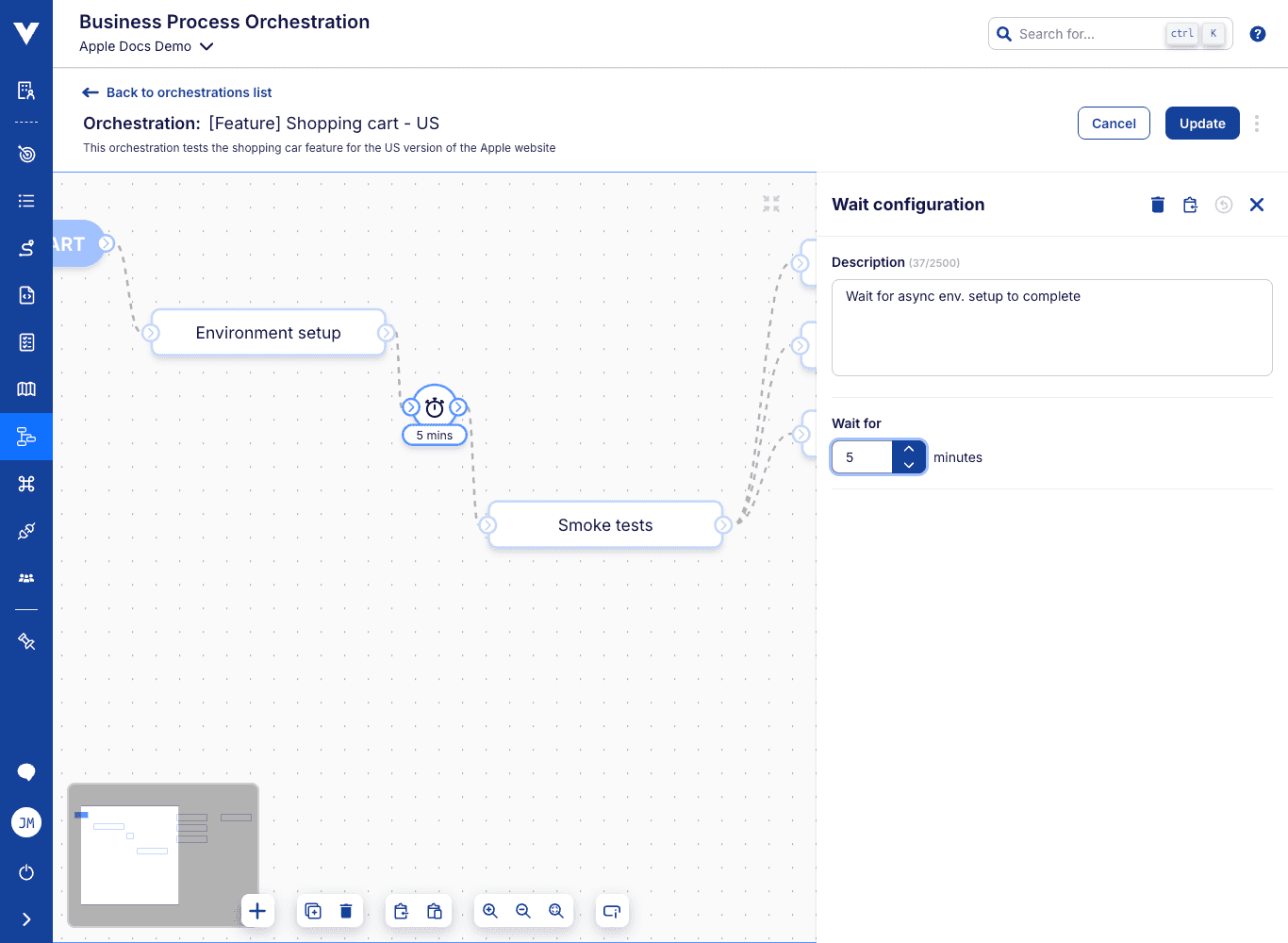 Orchestration wait nodes