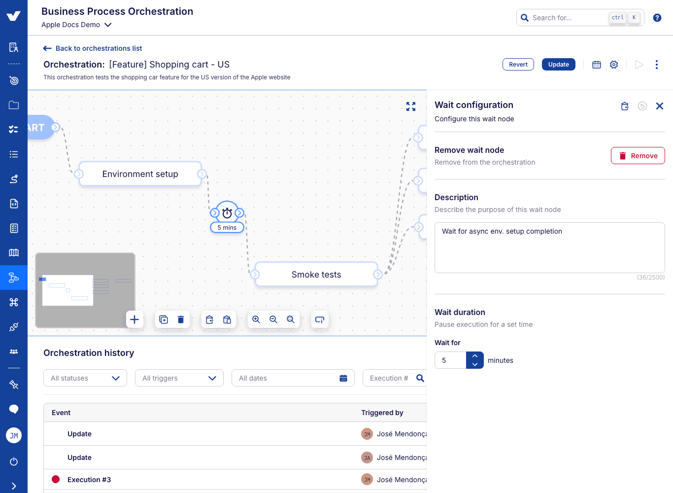 Orchestration wait node