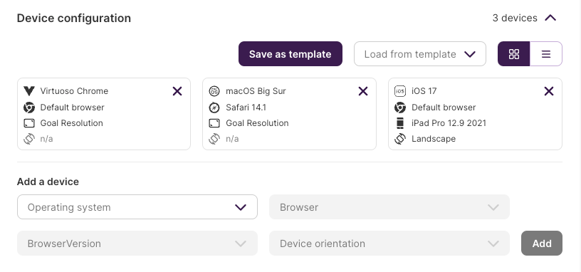 Creating a plan (device configuration)