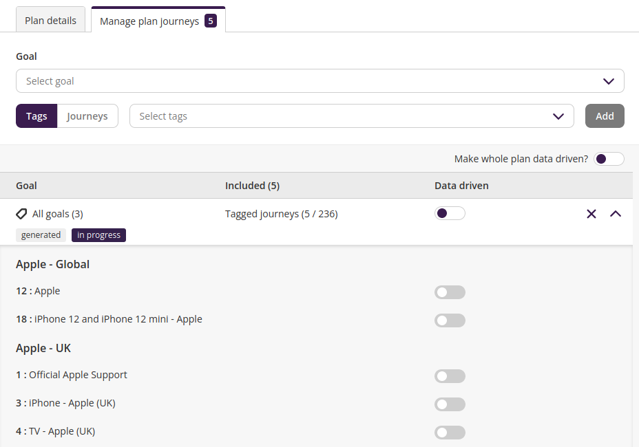 Creating a plan (tag targets)