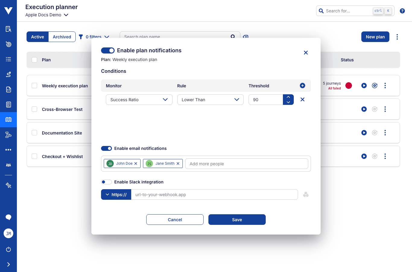 Planner notification example