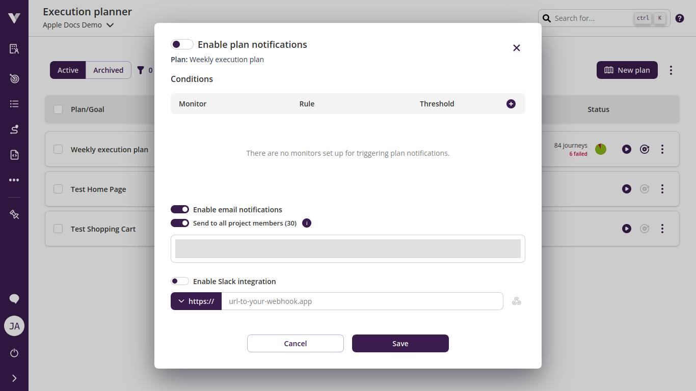 Planner notification example