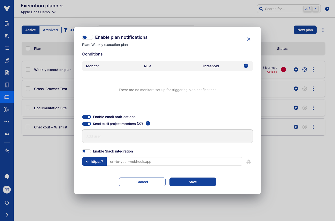 Planner notification example