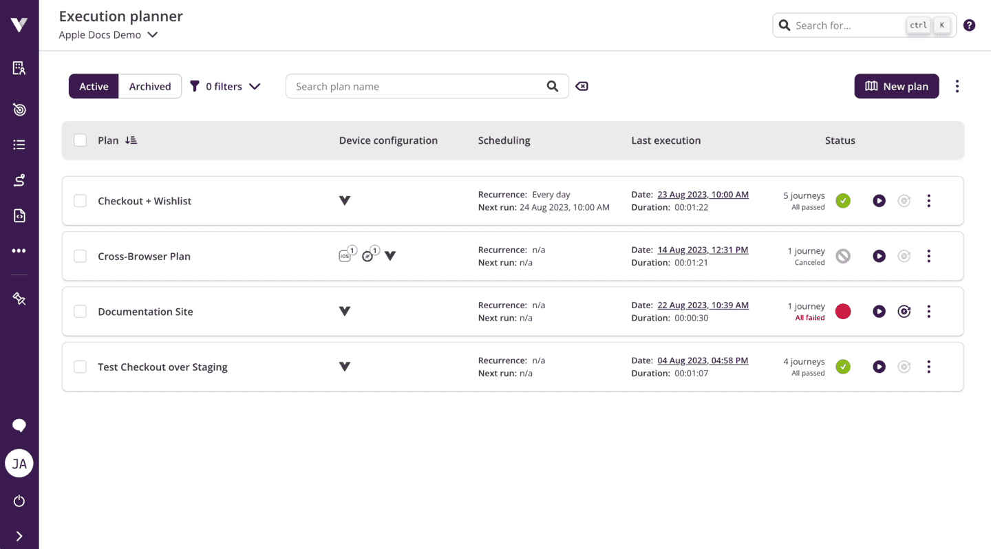 Execution Planner with sorting capabilities