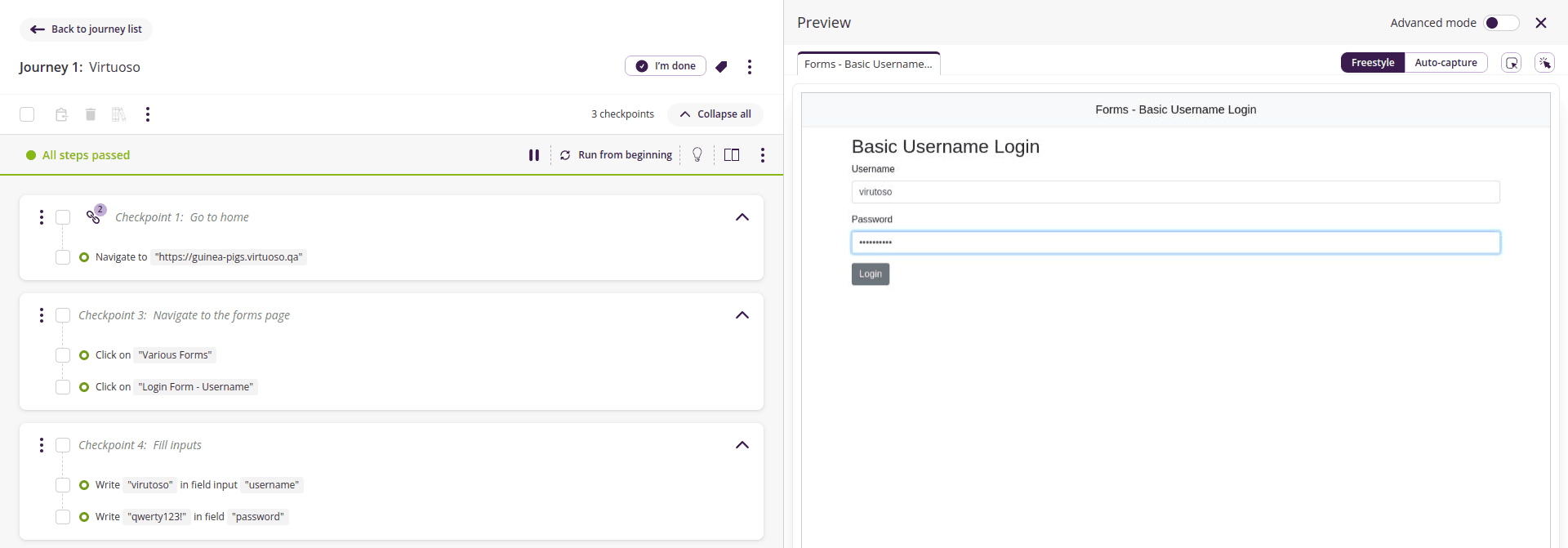 Journey run - all steps passed