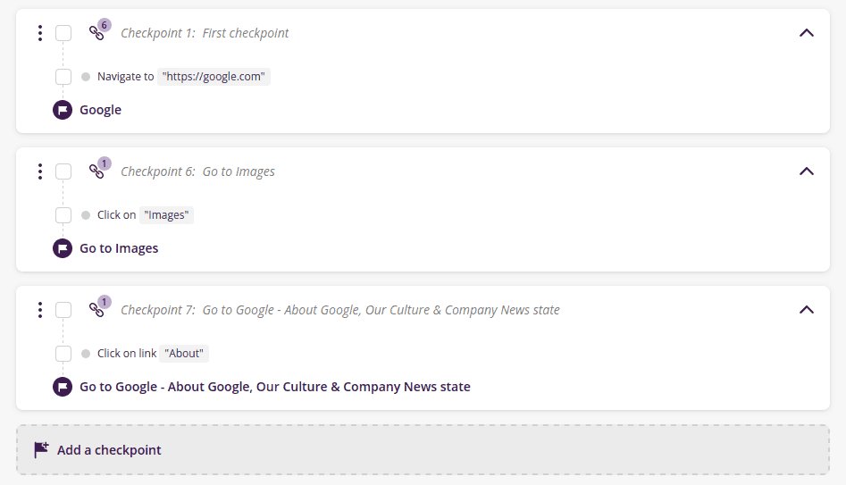 Shared checkpoints - First checkpoint