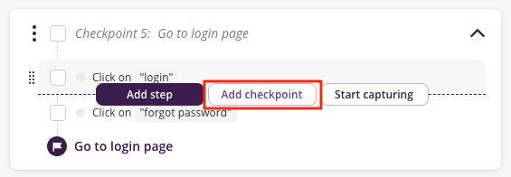 Split checkpoint button