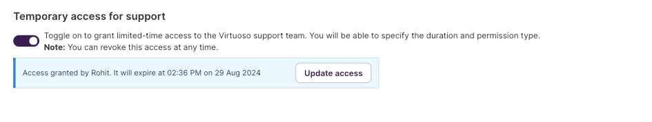 Temporary support enabled