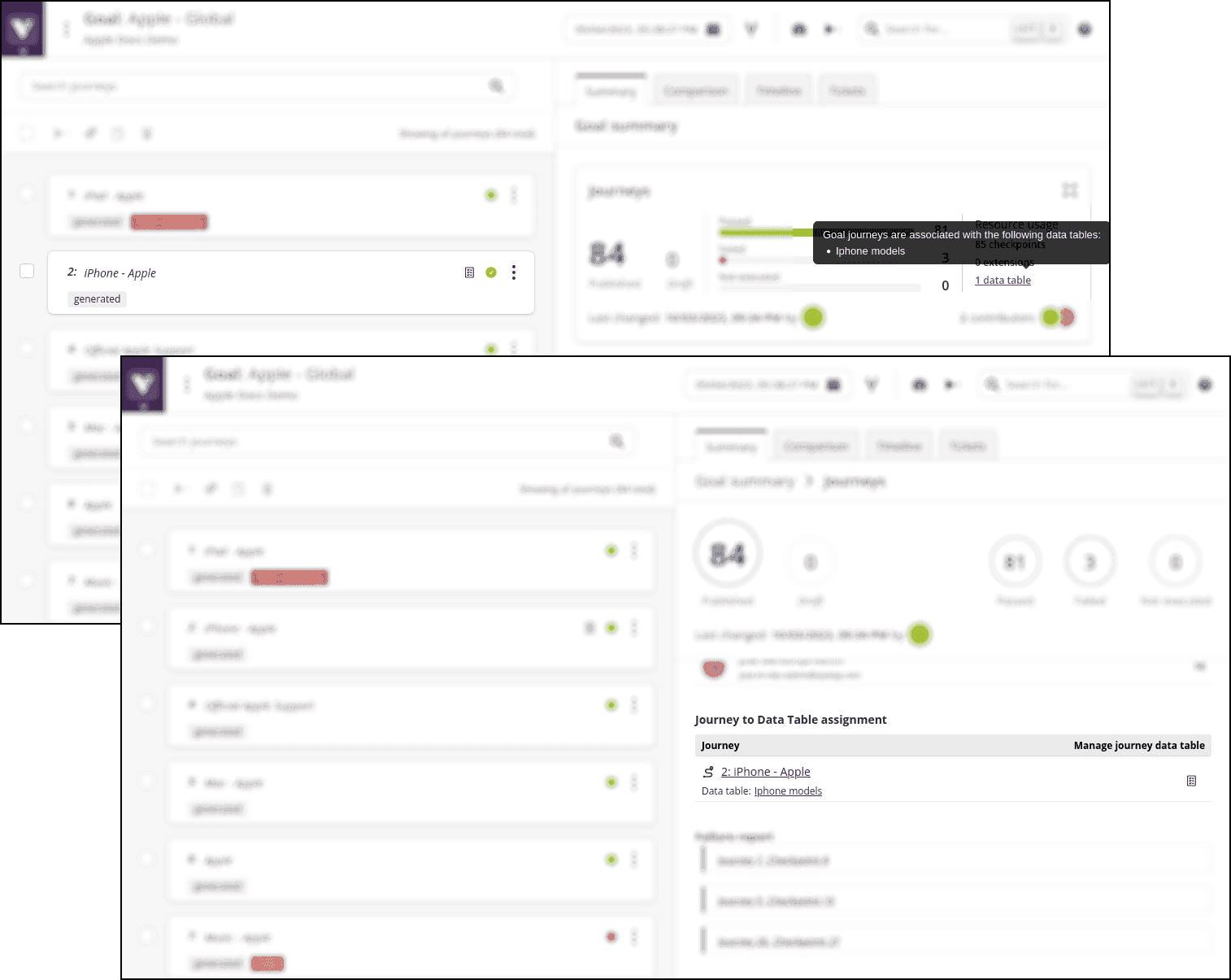 More data table information
