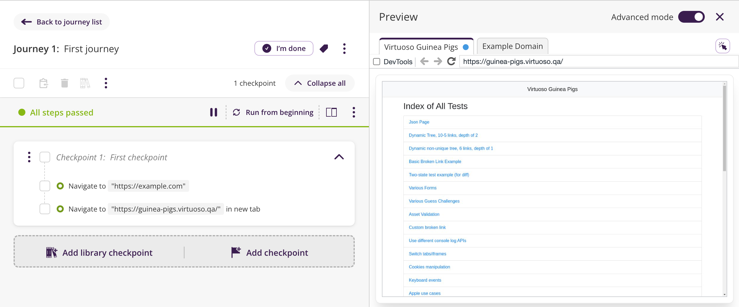 Working with tabs