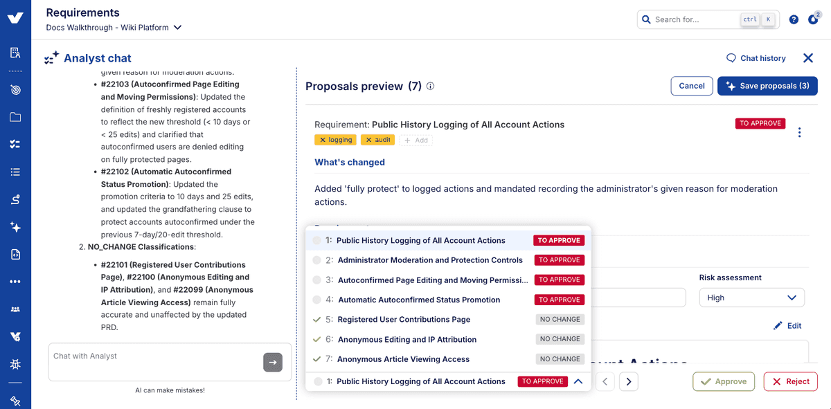 Step 5: one verdict per linked requirement