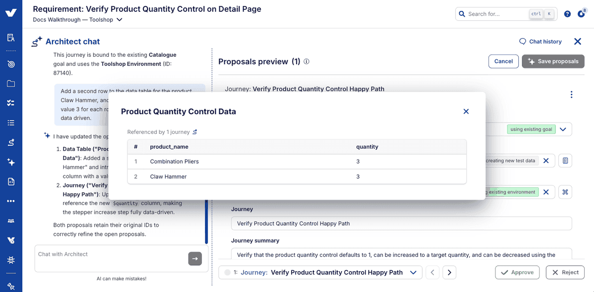 Step 6: a data table after adjustment