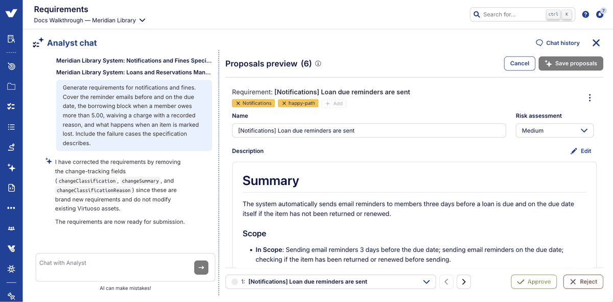 Step 7: the proposals panel