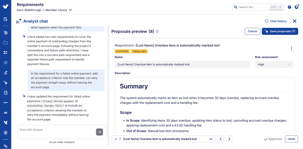 Step 12: approving a proposal