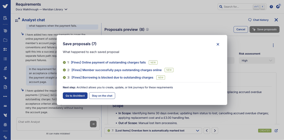 Step 14: creating the approved requirements