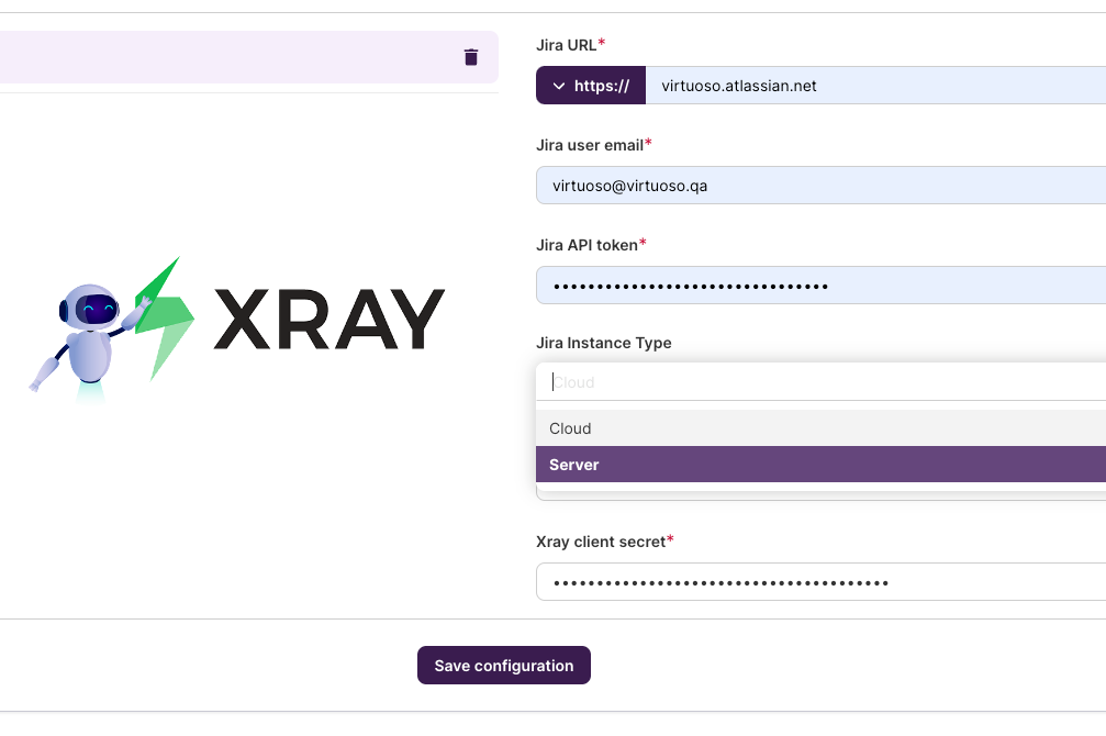 Xray Data Center / Server configuration